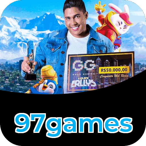 Plataforma 97games mostrando interface moderna, jogos certificados e recursos de segurança licenciados